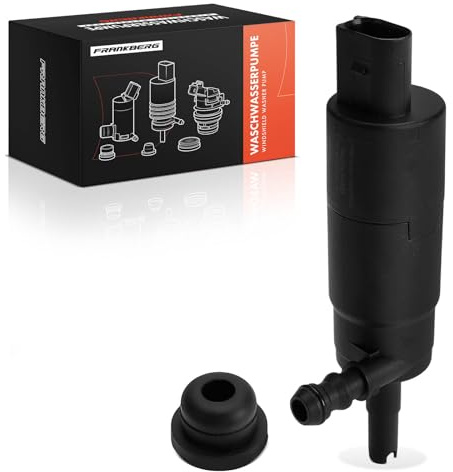 Frankberg Scheibenwaschpumpe Waschwasserpumpe Scheibenreinigung Vorne | Kompatibel mit Golf IV 1J1 Golf VI 5K1 Golf V 1K1 Golf Plus 521 5M1 Replace# 3B7955681 2-Polig
