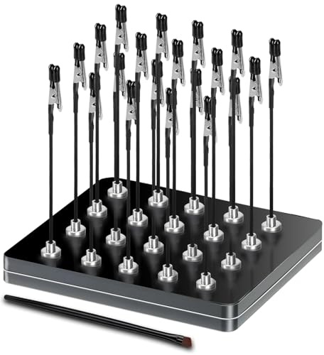 Troisième main professionnelle avec base magnétique. 20 pinces crocodiles flexibles, 1 brosse et 1 base en fer – Idéal pour les aides à souder, les accessoires de modélisme et les supports de platine