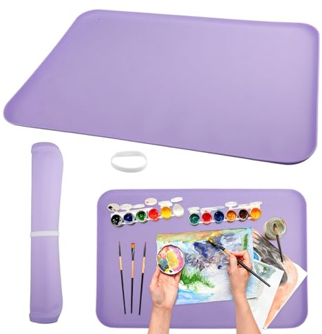 hocadon Tapis de Peinture en Silicone pour Enfants Tapis Peinture Silicone 60x40cm Tapis en Silicone pour Artisanat Tapis de Bricolage pour Peinture, Bijoux Faits à la Main