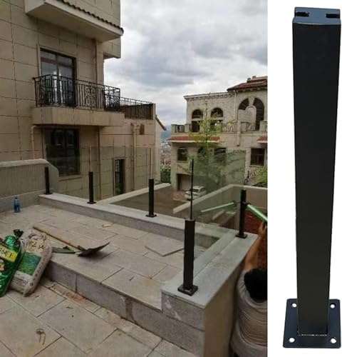 Pilar de cristal de aleación de aluminio y magnesio para escalera y balcón, barandilla sin perforación, 85 cm, barandilla de seguridad simple