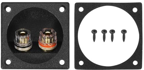 sourcing map 2 Inch Speaker Box Terminal Cups, 2-Way ABS Subwoofer Plug Connectors Double Binding Posts Spring Loaded Jack for Car Stereo Speaker Wires Sub Box