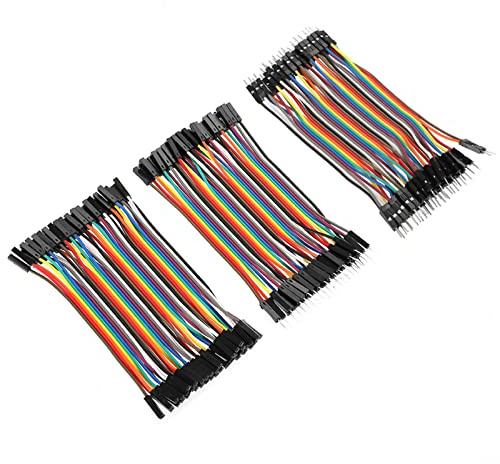 Culnflun Breadboard Jumper Wires Cable Kit, 3pcs 40pin M toF / 40pin M toM/F toF for Breadboard Multicolored Du pont Wire BreadboardJumper Ribbon Cables Kit