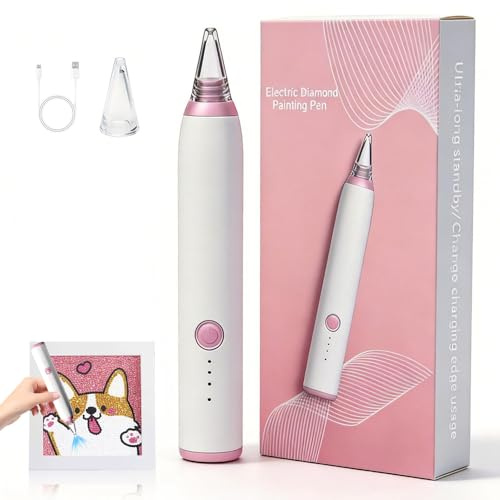 SGZIOO Elektrischer Diamond Painting Stift, Cordless Diamond Painting Stift Elektrisch, Diamond Painting Elektrischer Stift, USB Charging, Vakuumdesign Diamond Painting Zubehör Stifte für Erwachsene