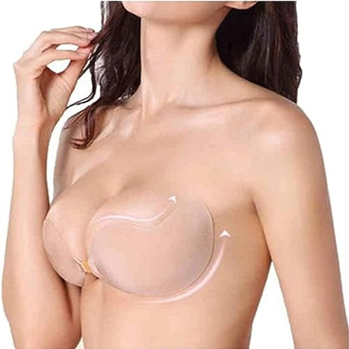 FLORATA Women's Strapless Self Adhesive Reusable Padded Invisible Sticky Push Up Bra for Backless Dress