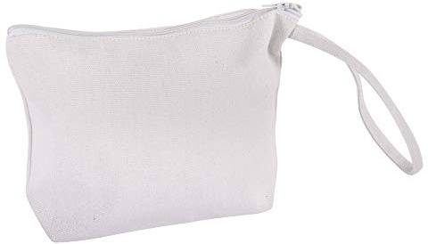 Rayher 53982102 Kosmetiktasche mit Reißverschluss, Weiß