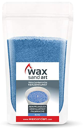 Flamonie Kerzensand 500 Gramm ohne Duft von Kerzenwelt (Ink. Dochte) (Blau)