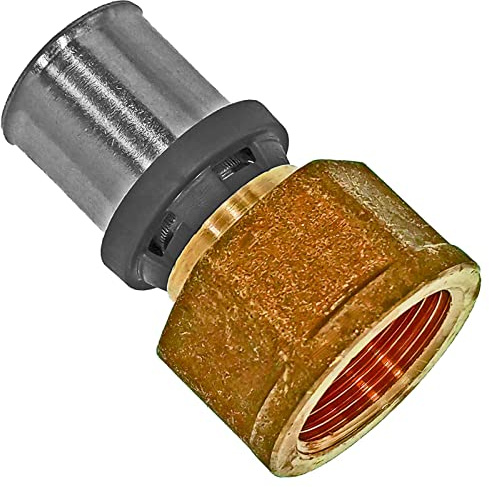 MegaHaustechnik Übergang mit 3/4 Zoll Innengewinde IG Pressfitting aus Messing für Mehrschichtverbundrohr 26x3 mm Außendurchmesser x Wandstärke Trinkwasser geeignet TH U Profil Kontur
