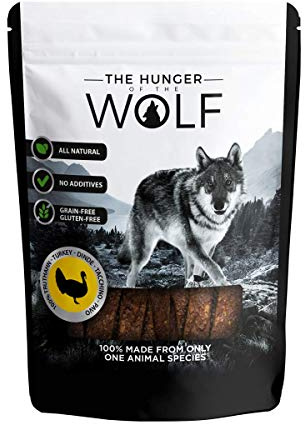 The Hunger of The Wolf - Snack de carne para perros, 100% pavo - 200 g