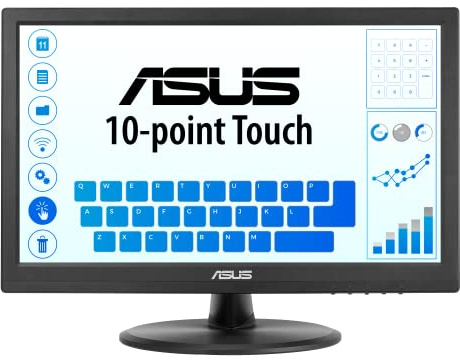 ASUS VT169HE Monitor táctil de 16 FHD (1920 x 1080), táctil de 10 Puntos, IPS, ángulo de visión Amplio, sin Marco, antiparpadeo, luz Azul Reducida, HDMI, Compatible con Windows 11