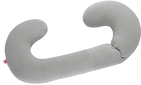 Bezug für Lagerungskissen/Seitenschläferkissen Sleepy-C Premium von Motherhood, Öko-Tex Standard - aus Baumwoll-Velour! (hellgrau)