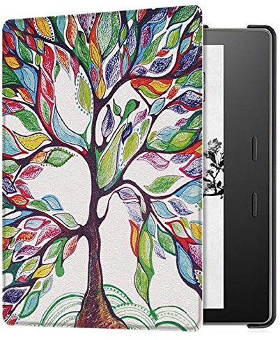 DLRSET E-book Protective-Shell, Case For Kindle Oasis Ereader (9th Generation-2017 Release Only) Lightweight Smart Cover With Auto Sleep/Wake (Color : Lucky tree)