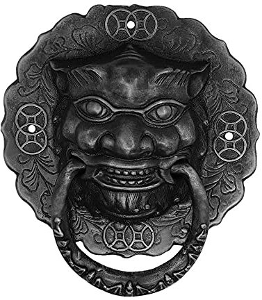 DMDUYUFNG Türklopfer, Massivem Kupfer Poliertes Dekorative Door Knocker Antik Metal Tor Klopfer Landhausstil Geeignet Für Haustür Haus Garten,C-18×20cm