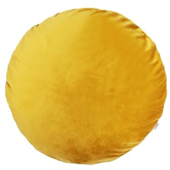 beties Samt&Sonders Serie Kissenhülle rund ca. 60 cm Ø Kissenbezug Samtkissen Dekokissen aus deutschem Unternehmen in hochwertiger Qualität (Curry-senf)