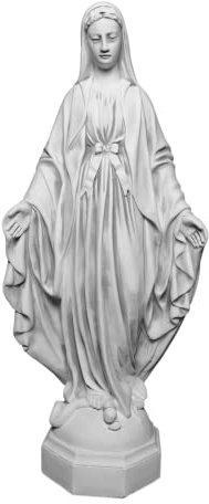 gartendekoparadies.de Statue der Heiligen Maria, Madonna, Steinfigur aus Steinguss, Grau, Frostsicher für Außenbereich, H. 98 cm, 60 kg