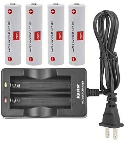 Kastar - Paquete de 4 baterías + cargador de pared de repuesto para Zhiyun Crane V1, Crane 2 Crane 2S, Crane 3S Crane 3S Pro, Crane 3SE, Crane 3 LAB, WEEBILL-S WEEBILL LAB, WEEBILL 3, Z1 Evolution