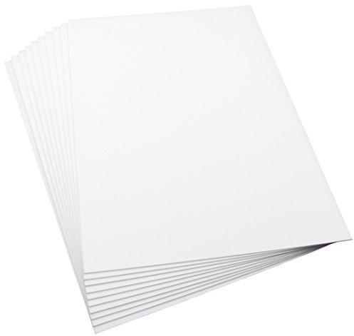 Generic 10 Mixed White Matt Plasticard Sheets, Size A4+ 220mm x 325mm (8 5/8 inch x 12 3/4 inch), 2 Each of 0.25mm, 0.5mm, 0.75mm, 1mm, 1.5mm High Impact Polystyrene