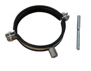Trobak Befestigungsrohrschelle verzinkt für Rohre DN 100mm mit Stockschraube 80mm
