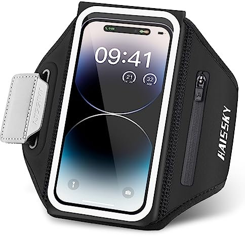 Fascia da Braccio con Borsa Auricolare, Portacellulare per Correre Porta Cellulare Corsa per iPhone 14 Pro Max/14 Pro/13 Pro Max/12 Pro/11 Galaxy S23 Ultra/S22/S21, Porta Telefono Corsa Fino a 6,8