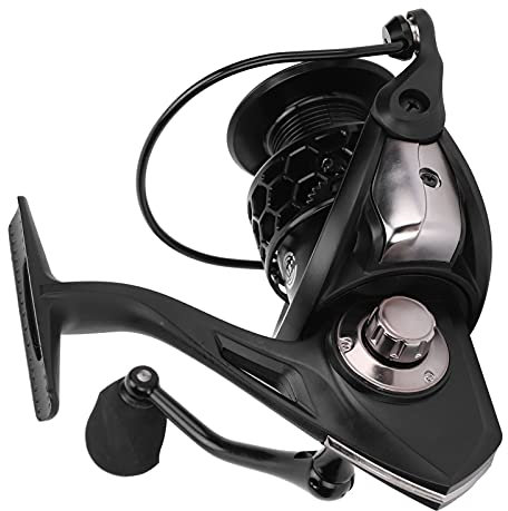 Changor Angelrolle, Metall, langlebig, größerer Abstand, Schwarze Spinnrolle, Schlagfestigkeit zum Angeln(MELA5000)