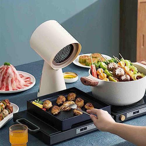 PRUJOY Desktop Range Hood with 2 Gears Mode Portable Extractor Hood for Indoor and Fondue Easy To Clean and Perfect for Filtering Fumes (White)