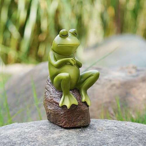Statue de grenouille décorative créative pour jardin, figurine décorative artisanale, sculptures d'animaux, décoration individuelle pour cour, jardin, extérieur et intérieur.