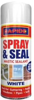 SDMAX White Mastic S-e-a-lant, Spray And Seal, Mastic For Guttering Roofs, Window, Pipes, Soil, Spray & S-e-a-l Leak Fix Stop Instant Waterproof, 300ml (1)
