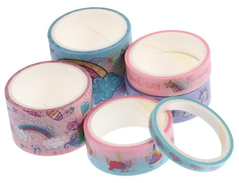 NUOBESTY 6 Rollen Cartoon-taschenband Süße Künstlerutensilien Tagebuch Washi Tape Klebeband Cartoon-washi-tape Tagebuchband Niedliche Kunstbedarf Rosa Band Material Papier Student Handbuch
