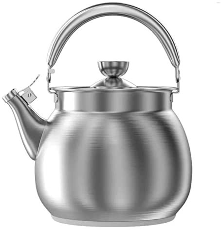 DRMEE Herd Teekessel 5,5 l großer Pfeifkessel aus Edelstahl, Gasherd, Induktionsherd, Pfeife, Teekessel, Teekanne Camping Wasserkocher