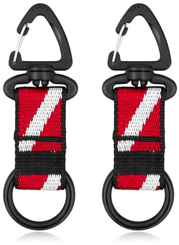 nitescuba Scuba Octopus Mouthpiece Holder, Silicone Snorkel Retainer Ring Octo Mouthpiece Keeper 2nd Stage Regulator with Spring Clip, Dive-Down Flag Webbing Band Strap for Underwater Diving