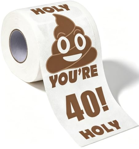 GIONAR Lustige Geschenke zum 40. Geburtstag, Happy Prank Toilettenpapier, personalisierte 40 Geburtstagsgeschenke für Männer/Frauen, lustige Toilettenpapierrolle, um Lachen und Freude zu bringen