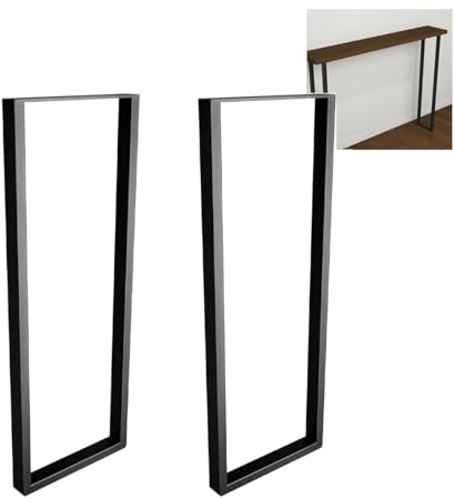 Amig - Set di 2 gambe per tavoli da ingresso | Set di gambe per tavolo in stile industriale | Materiale: Acciaio | Dimensioni: 800 x 300 x 40 mm | Finitura nero opaco