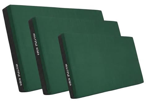 Kosiproducts Gymnastics Non Slip Crash Mat for Tumbling Landing Gym Training exercise, Bouncy Castle Medium (100cm x 100cm) Green