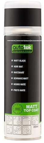 Autotek Professional Matt Black Spray Paint, Aerosol Spray, 300 ml