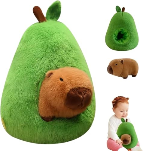 Esoes Capybara Avocado Kuscheltier, 35cm Capybara Kuscheltier Weihnachtsdeko