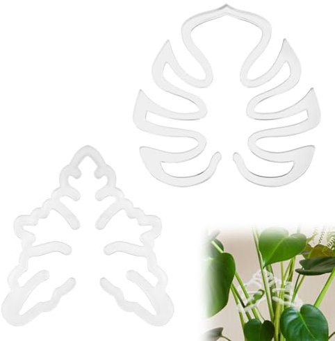 2stk Bambusklemmen in Schildkrötenpanzerform, Pflanzenstützklemme aus Acryl in Monstera-Form Ästhetische Pflanzenstammstütze Pflanzenwachstumszubehör um Pflanzen Vertikal Wachsen zu Lassen