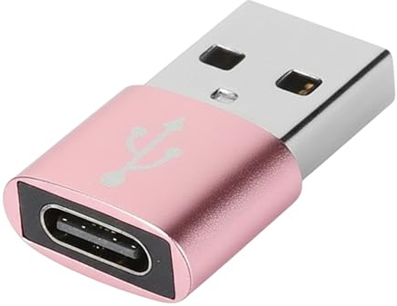 USB to USB C Adapter for i-Phone 16 15, PD 20W USB-C Type C Fast Car Charger Adapter Plug for i-Phone 14, 13, 12, 11, Sam-sung S24, S23, S22 S21 S20 and More, Type C Female to USB A Male(Rose Gold)