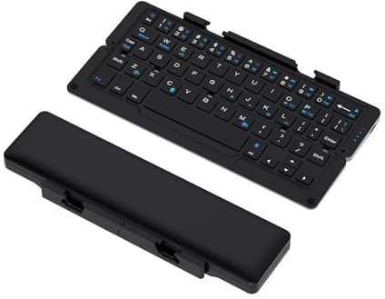 Clavier pliable double Bluetooth séparé, portable, pliable, sans fil, rechargeable par USB, support magnétique, 87 touches pour voyage, iPad, tablette, PC, iOS, Android, Windows, smartphone