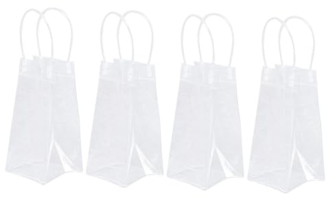 Cabilock 4 Pièces Pochette pour Bouteille de Vin en PVC Étanche avec Poignée Sacs Individuels pour Emballer du Vin
