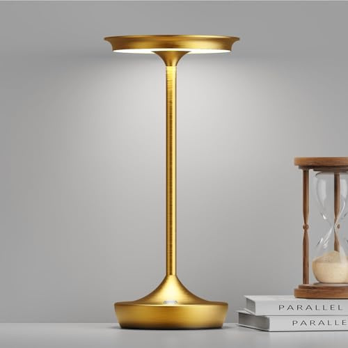 SLSMD Lampada da tavolo senza fili IP54, a LED, per esterni, batteria da 5000 mAh, da campeggio, da scrivania, ricaricabile, lampada da comodino, touch dimmerabile, in 3 colori, lampada da tavolo per