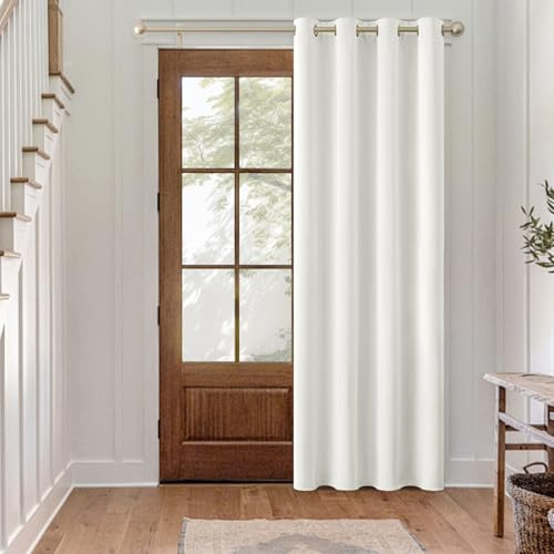MIULEE Verdunklung Thermo Vorhänge Blickdicht Ösen 1er Set 140x260cm Weiß | Blickdichter Thermostoff für Wohnzimmer und Schlafzimmer, hilft Licht, Hitze und Kälte zu reduzieren.