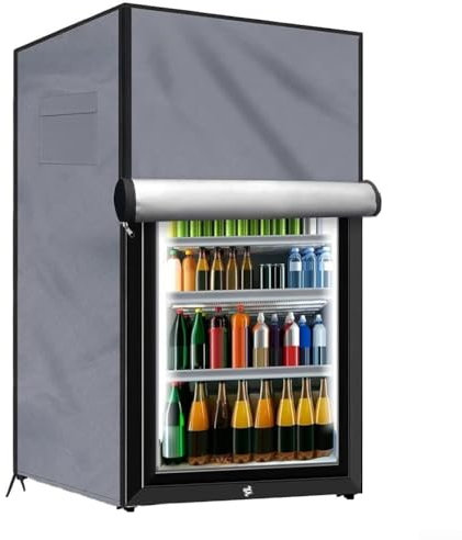 Schlankes Design, wasserdichte Kühlschrankabdeckung aus 210D Oxford-Material, perfekt geeignet für alle Jahreszeiten (58 x 58 x 142 cm, grau)