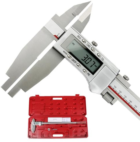 Digitaler Messschieber 1000mm mit 150mm Messspitzen, Hochpräzise Edelstahl Elektronik Messschieber Messwerkzeuge, Innen- und Außenmessung, LCD Display
