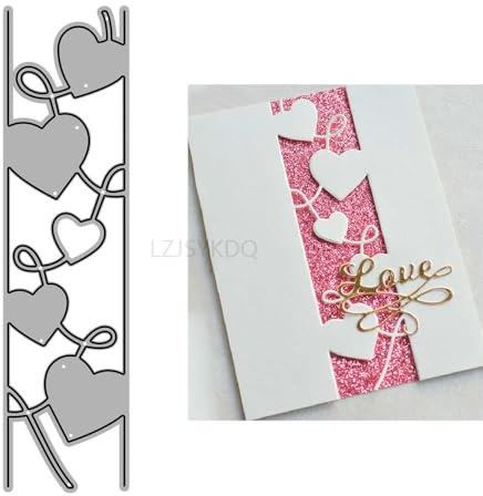 Spitzen-Stanzformen für Kartenherstellung, Love Lace Metall-Stanzformen für Papier, Scrapbooking, DIY-Schablonen für Album, Party, Hochzeit, Festivals, Dekoration