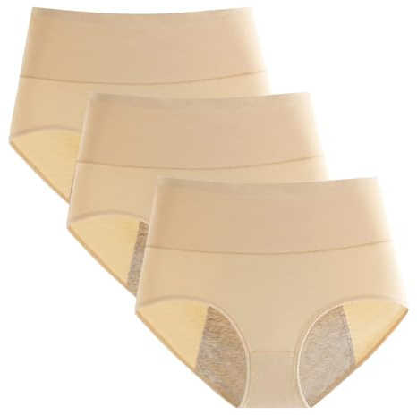 Serecofo Lot de 3 Culottes de Règles en Coton Protection Anti-Fuites Périodes Slip Menstruel Femme sous-Vêtement 34-48