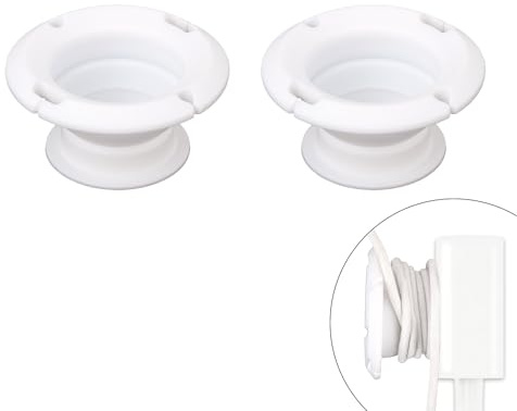 2pcs Earbud & Charging Cable Winder, Strong Adhesive Wire Honder Cord Organizer for Desk USB-C Tidy Cable Management Storage Compatible with MacBook PC Chargers & Phone Charging Cords (White)