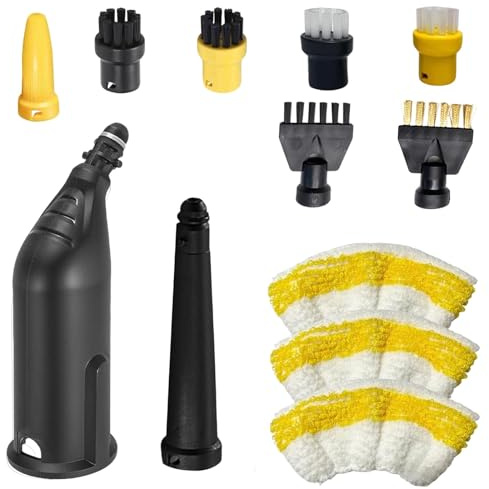 Magicbox 12-tlg Zubehör für Kärcher Dampfreiniger Easyfix SC1 bis SC5, für Kärcher Dampfreiniger Rundbürste, Fugenbürsten, Handdüse Microfiber Cloth, Dampfreiniger Ersatzteile für Kärcher