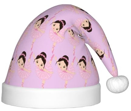 YUBVCF Little Ballerina Dancing Girl Kids Santa Hat Festive Unisex Velvet Comfort Hats Extra Thicken Classic Fur For Christmas New Year