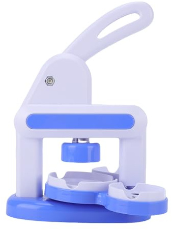 Asixxsix Button Maker Machine, 3 i 1 DIY Manuell Badge Punch Press Kit för Barn med Knappdelar, Cirkelskärare, Säkert Plastmaterial för Konstnärlig Utveckling och Hantverk (BLUE)