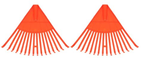 VALICLUD Rastrillo Plástico para Césped y Hojas 16 Dientes 2 Unidades Color Naranja Herramienta Manual de Jardinería para Limpiar Jardín y Césped Natural o Artificial