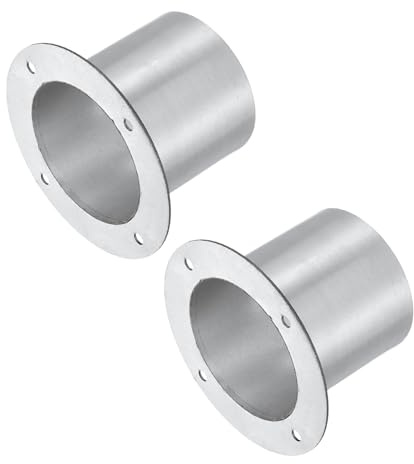 sourcing map 2pcs Duct Connector Flange (4, Silver) - Galvanised Steel Round Dust Collection Fittings Dryer Vent Exhaust Pipe Hose Flange, Fits Heating Cooling Ventilation HVAC System